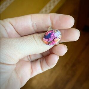 Pink Oyster Turquoise ring size 7